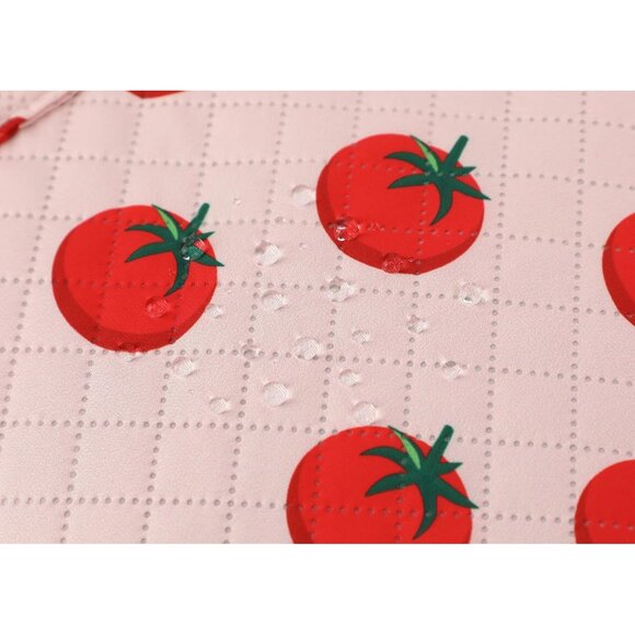 Large Capacity Women's Tote Bag with Laptop Compartment and Floral Print Tomato - Picture 6 of 6